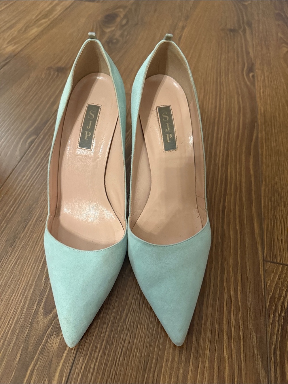 SJP by Sarah Jessica Parker Mint Suede Rampling Pointed Toe Pumps